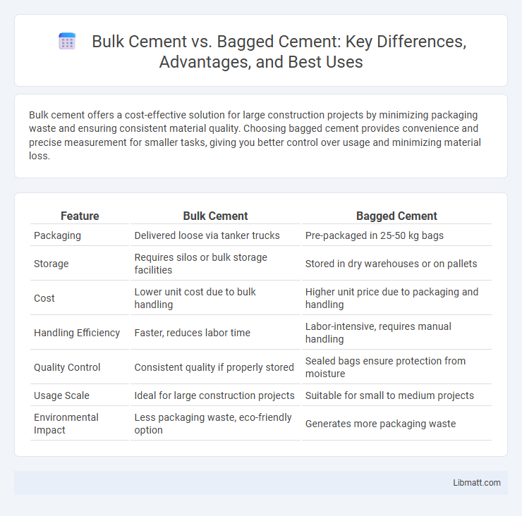 Bulk Cement vs. Bagged Cement: Key Differences, Advantages, and Best Uses