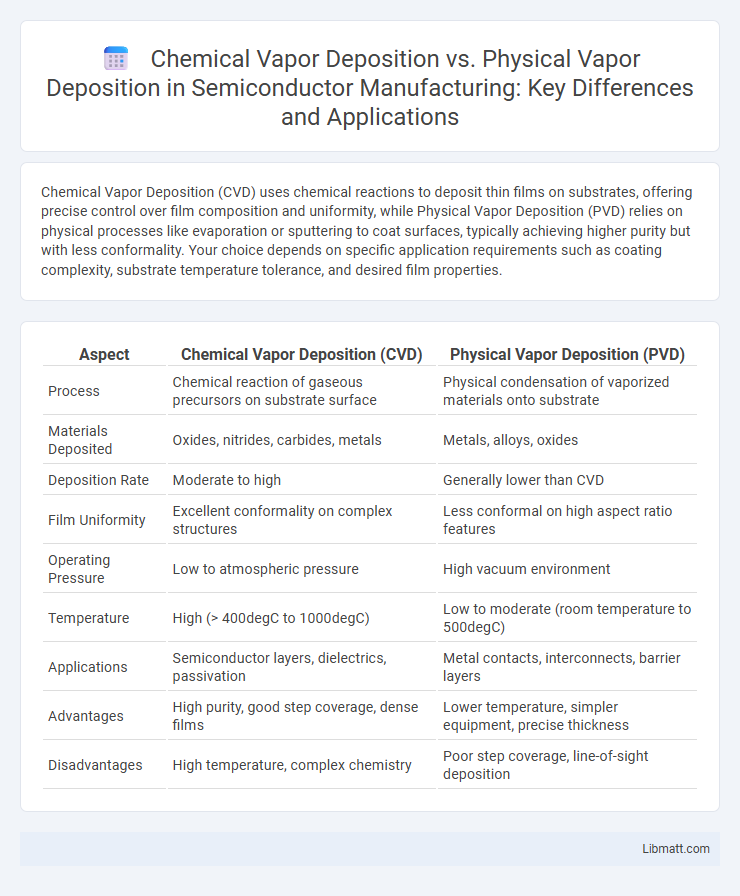 Chemical Vapor Deposition vs. Physical Vapor Deposition in Semiconductor Manufacturing: Key Differences and Applications