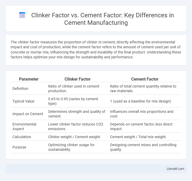 Clinker Factor vs. Cement Factor: Key Differences in Cement Manufacturing