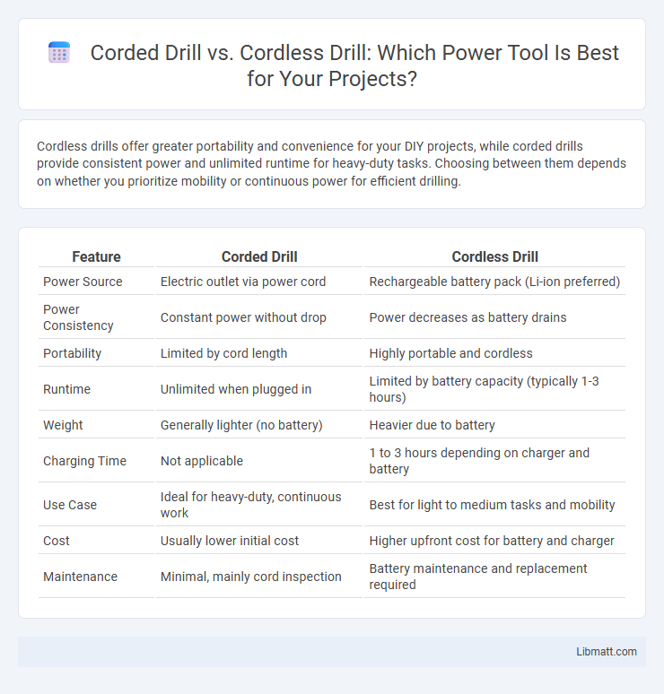 Corded Drill vs. Cordless Drill: Which Power Tool Is Best for Your Projects?