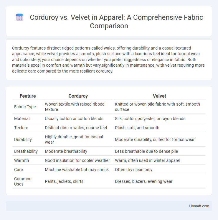 Corduroy vs. Velvet in Apparel: A Comprehensive Fabric Comparison