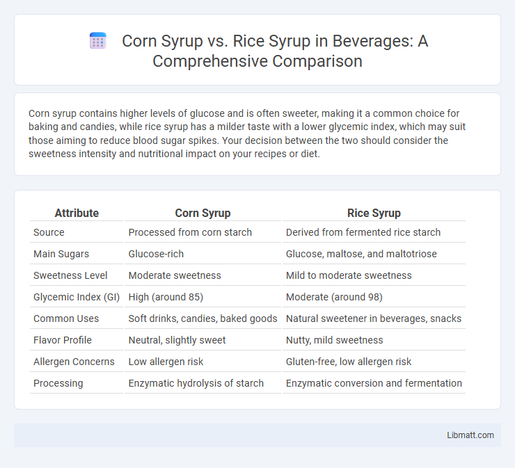 Corn Syrup vs. Rice Syrup in Beverages: A Comprehensive Comparison