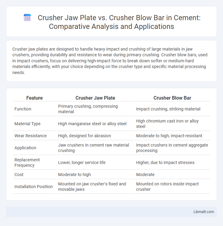 Crusher Jaw Plate vs. Crusher Blow Bar in Cement: Comparative Analysis and Applications
