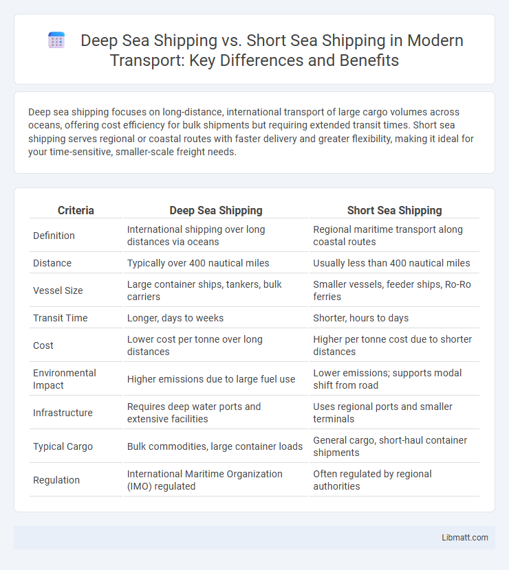 Deep Sea Shipping vs. Short Sea Shipping in Modern Transport: Key Differences and Benefits