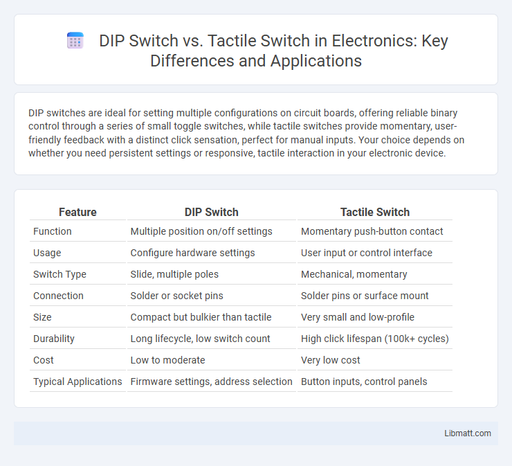 DIP Switch vs. Tactile Switch in Electronics: Key Differences and Applications