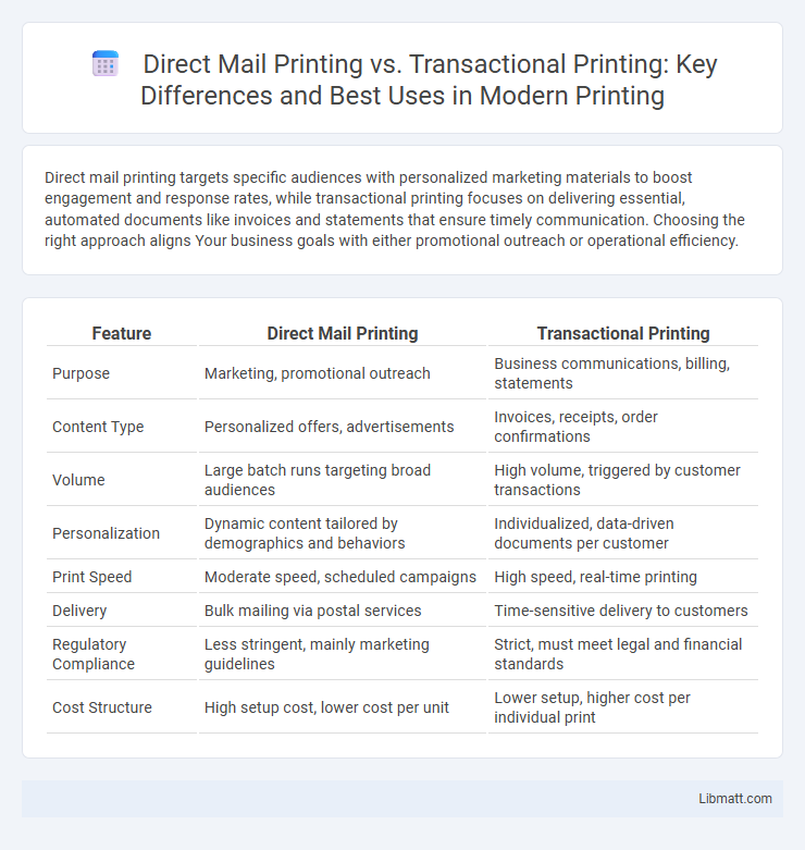 Direct Mail Printing vs. Transactional Printing: Key Differences and Best Uses in Modern Printing
