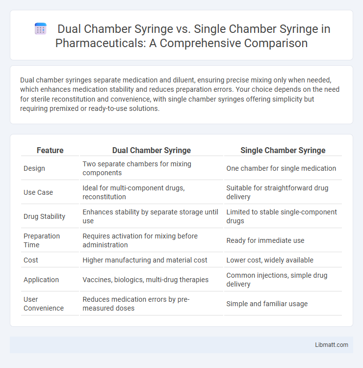Dual Chamber Syringe vs. Single Chamber Syringe in Pharmaceuticals: A Comprehensive Comparison