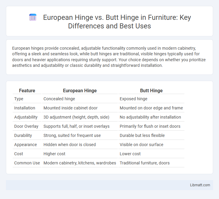 European Hinge vs. Butt Hinge in Furniture: Key Differences and Best Uses