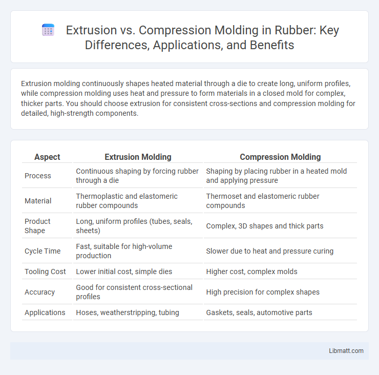 Extrusion vs. Compression Molding in Rubber: Key Differences, Applications, and Benefits