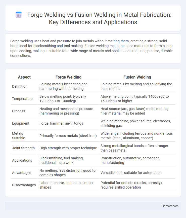 Forge Welding vs Fusion Welding in Metal Fabrication: Key Differences and Applications