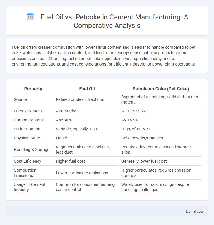 Fuel Oil vs. Petcoke in Cement Manufacturing: A Comparative Analysis