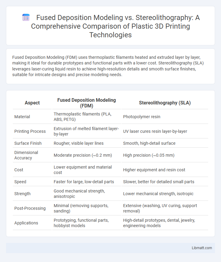 Fused Deposition Modeling vs. Stereolithography: A Comprehensive Comparison of Plastic 3D Printing Technologies