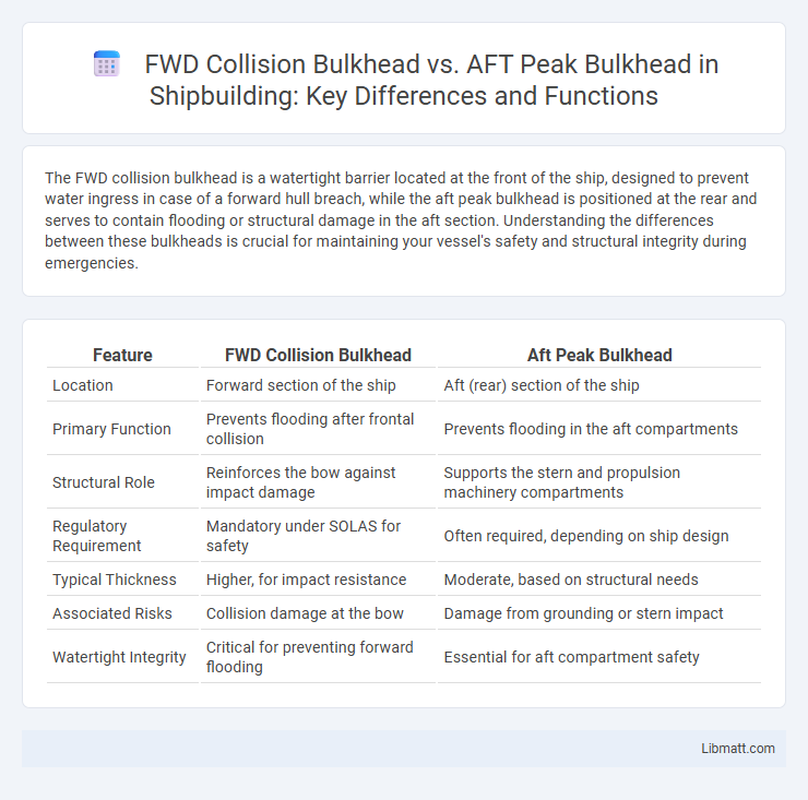 FWD Collision Bulkhead vs. AFT Peak Bulkhead in Shipbuilding: Key Differences and Functions