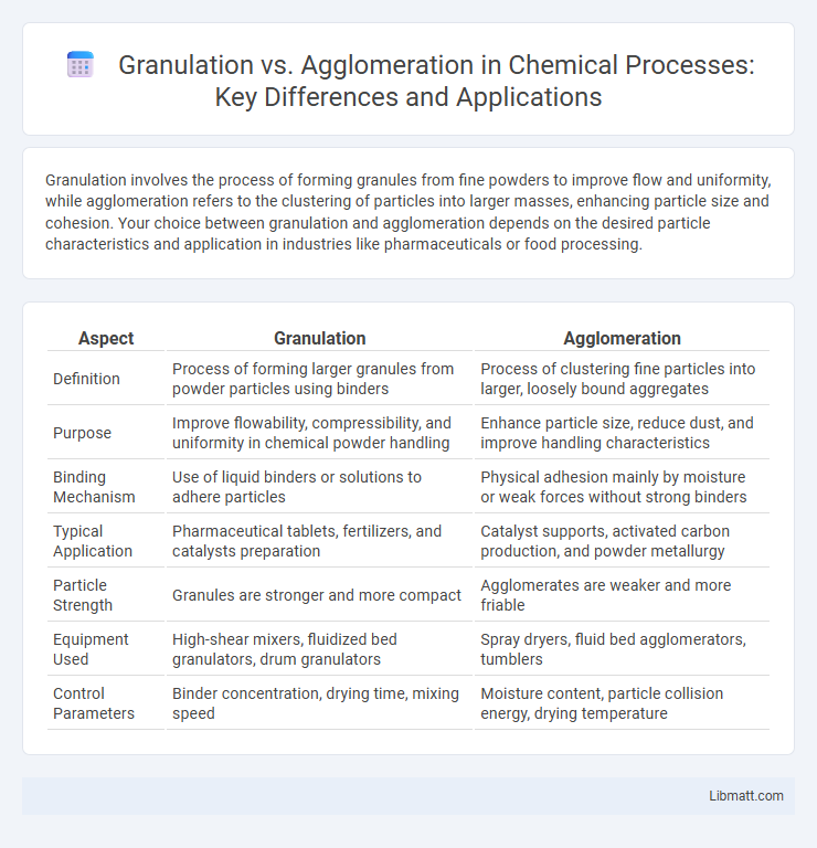 Granulation vs. Agglomeration in Chemical Processes: Key Differences and Applications