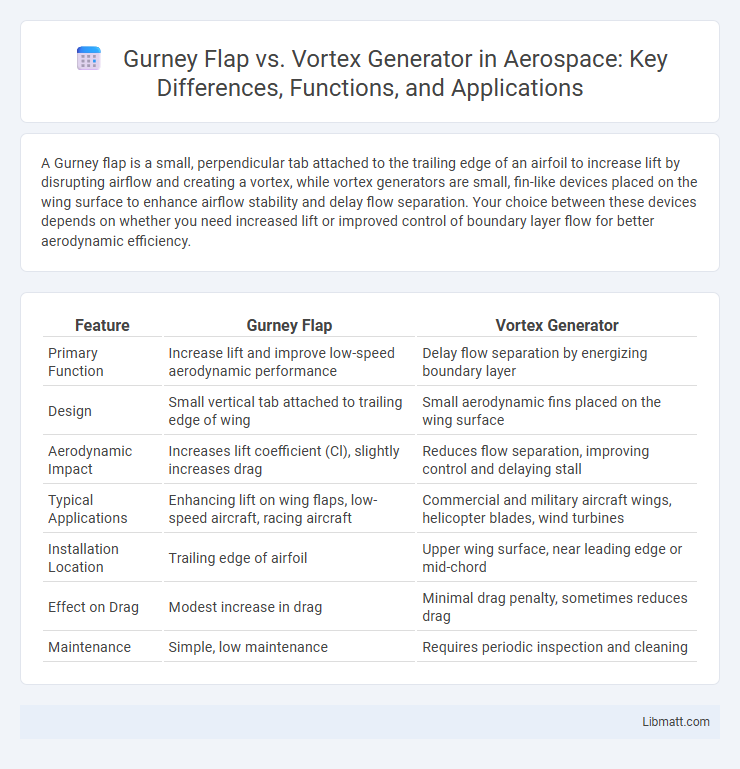 Gurney Flap vs. Vortex Generator in Aerospace: Key Differences, Functions, and Applications