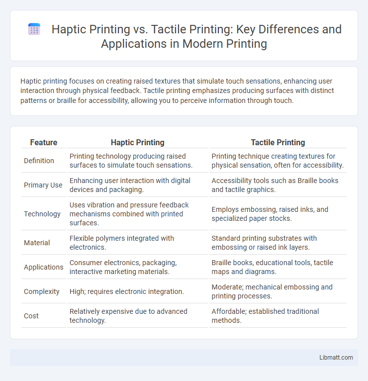 Haptic Printing vs. Tactile Printing: Key Differences and Applications in Modern Printing