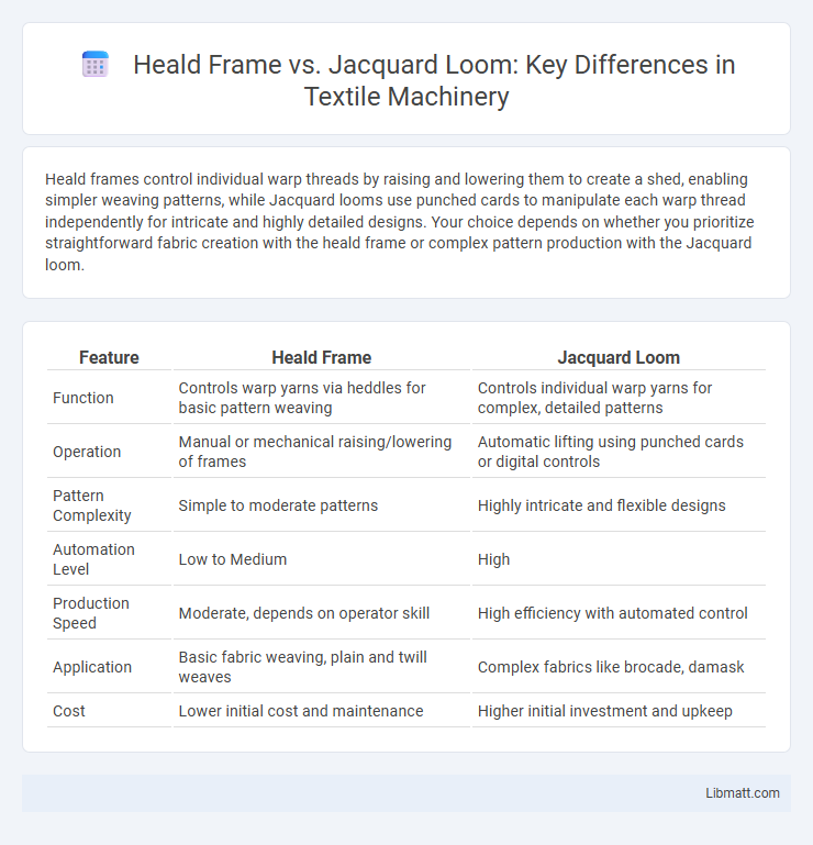 Heald Frame vs. Jacquard Loom: Key Differences in Textile Machinery