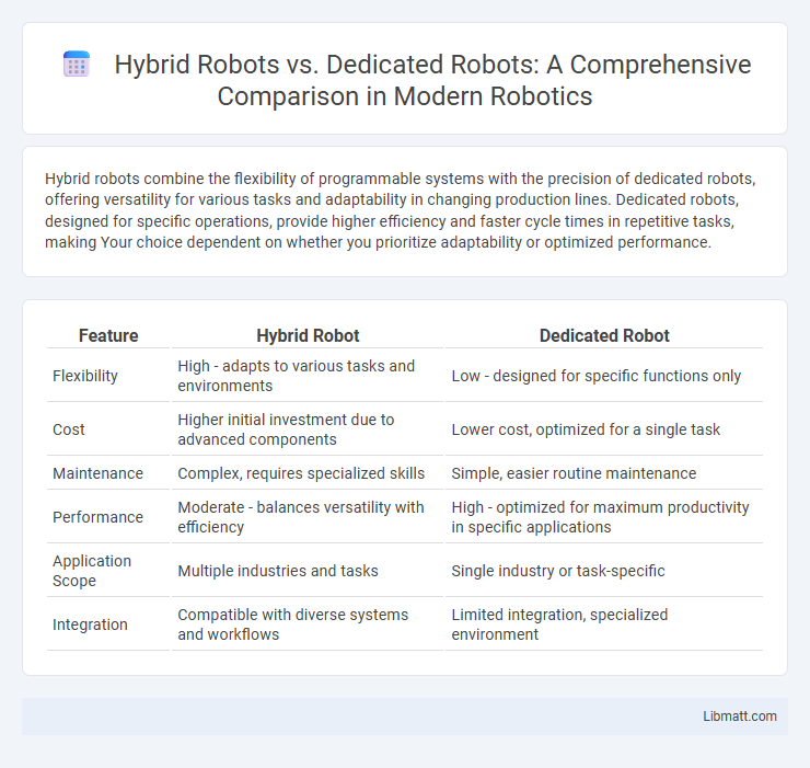 Hybrid Robots vs. Dedicated Robots: A Comprehensive Comparison in Modern Robotics