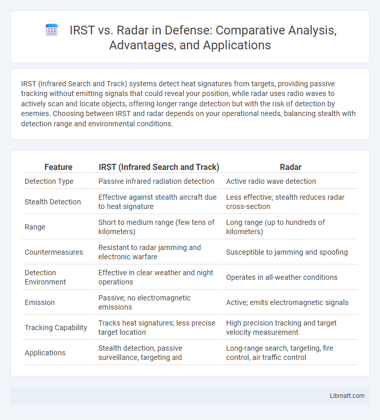 IRST vs. Radar in Defense: Comparative Analysis, Advantages, and Applications