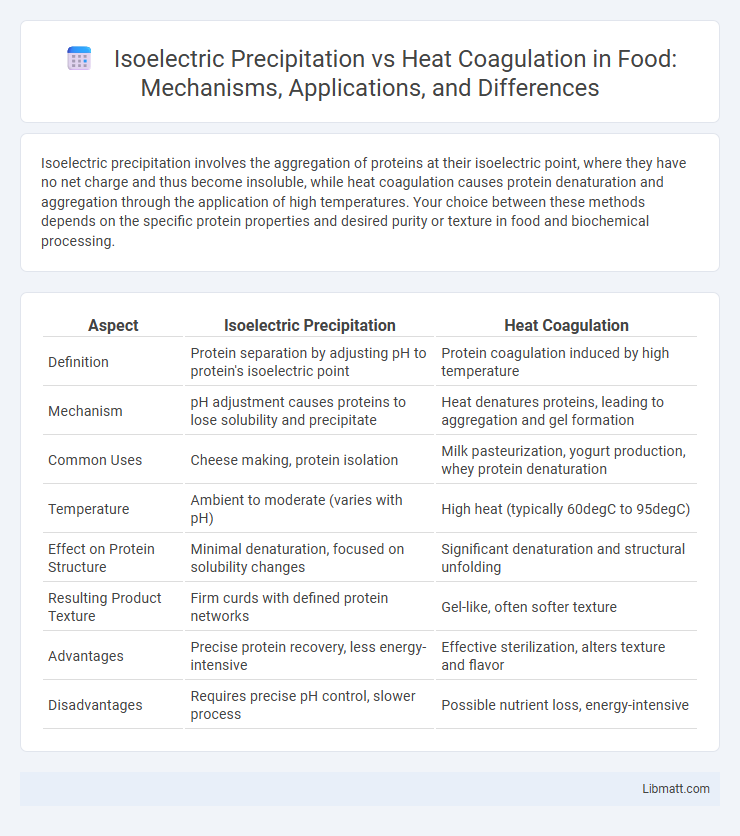 Isoelectric Precipitation vs Heat Coagulation in Food: Mechanisms, Applications, and Differences