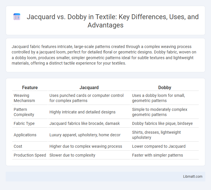 Jacquard vs. Dobby in Textile: Key Differences, Uses, and Advantages