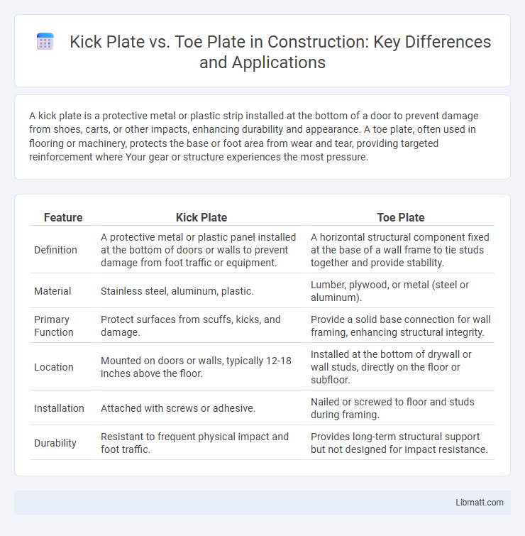 Kick Plate vs. Toe Plate in Construction: Key Differences and Applications