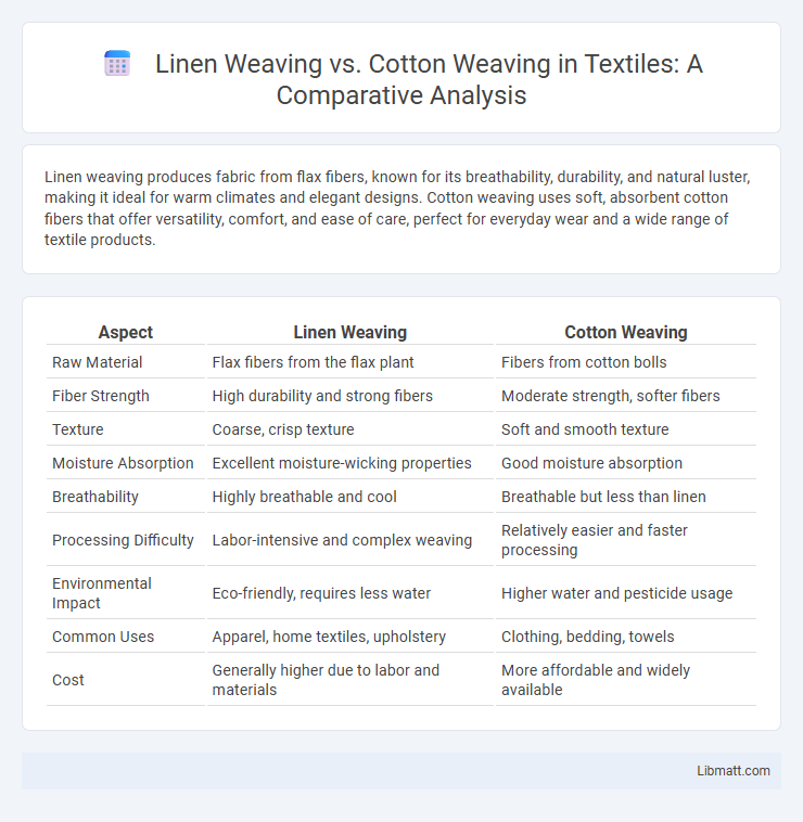 Linen Weaving vs. Cotton Weaving in Textiles: A Comparative Analysis