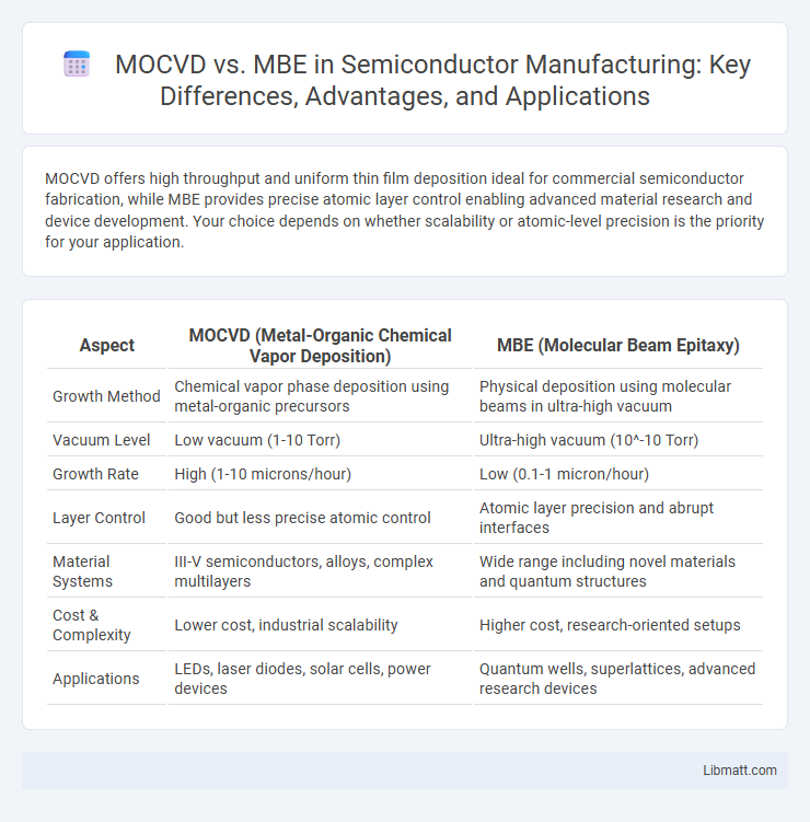 MOCVD vs. MBE in Semiconductor Manufacturing: Key Differences, Advantages, and Applications