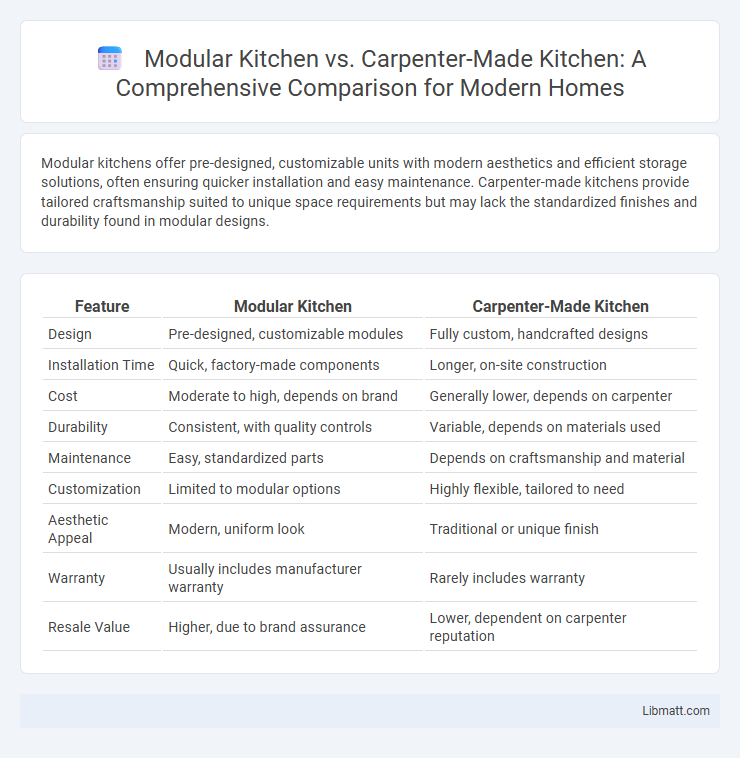 Modular Kitchen vs. Carpenter-Made Kitchen: A Comprehensive Comparison for Modern Homes