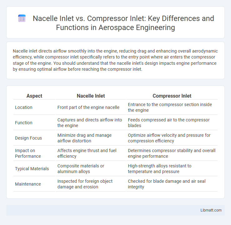 Nacelle Inlet vs. Compressor Inlet: Key Differences and Functions in Aerospace Engineering