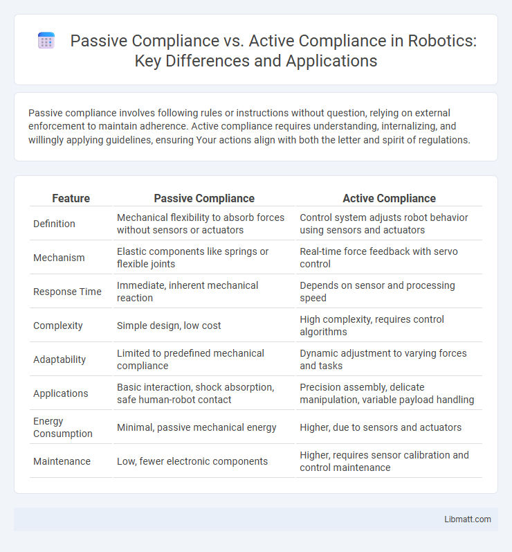 Passive Compliance vs. Active Compliance in Robotics: Key Differences and Applications