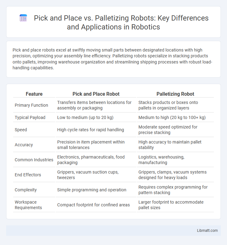 Pick and Place vs. Palletizing Robots: Key Differences and Applications in Robotics