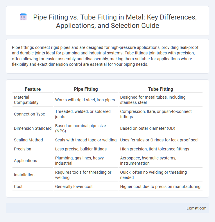 Pipe Fitting vs. Tube Fitting in Metal: Key Differences, Applications, and Selection Guide