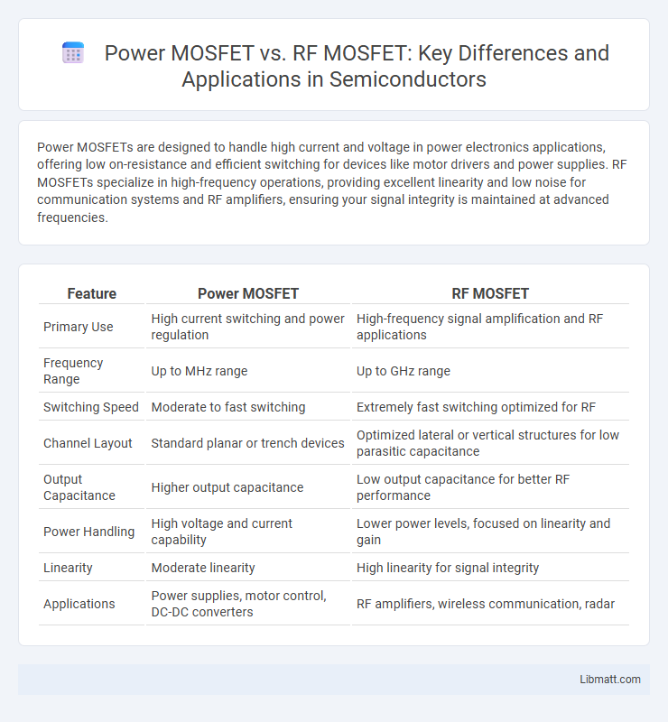 Power MOSFET vs. RF MOSFET: Key Differences and Applications in Semiconductors