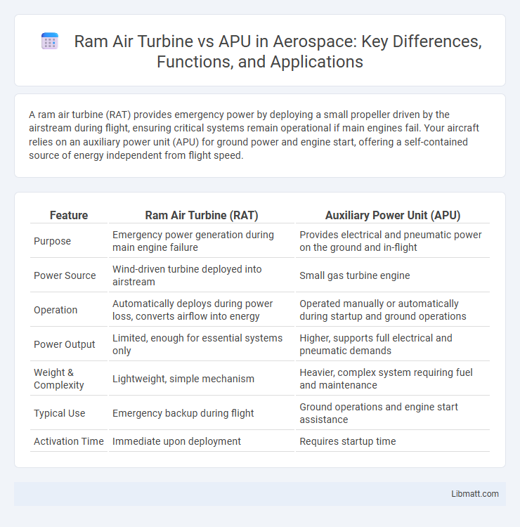 Ram Air Turbine vs APU in Aerospace: Key Differences, Functions, and Applications