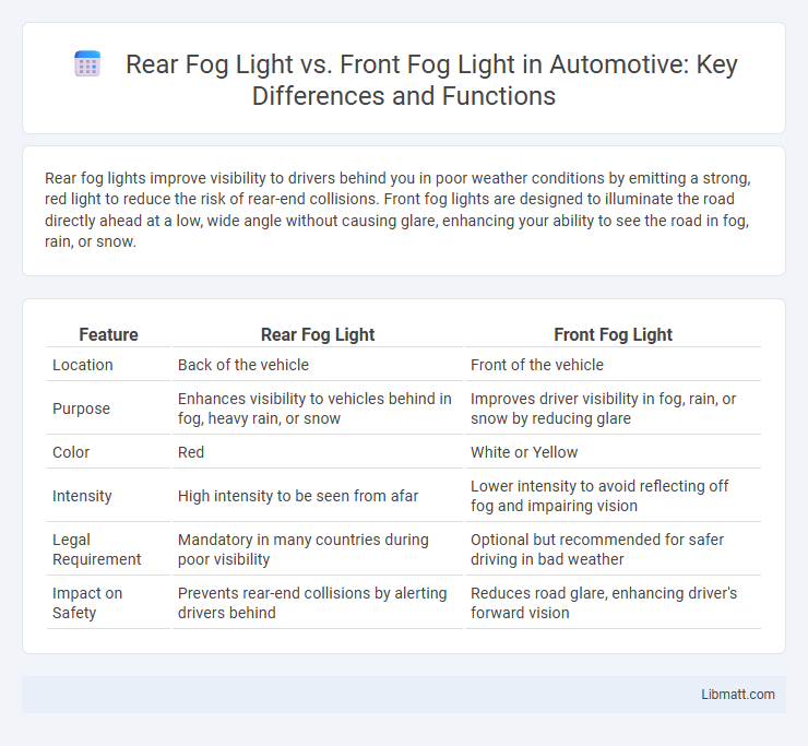 Rear Fog Light vs. Front Fog Light in Automotive: Key Differences and Functions