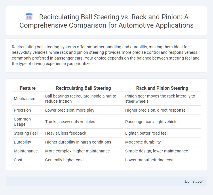 Recirculating Ball Steering vs. Rack and Pinion: A Comprehensive Comparison for Automotive Applications
