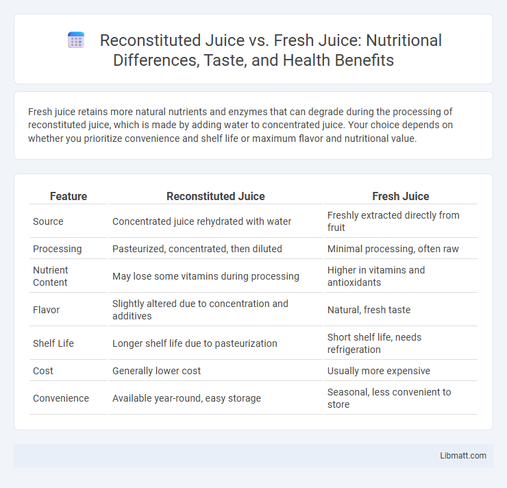 Reconstituted Juice vs. Fresh Juice: Nutritional Differences, Taste, and Health Benefits