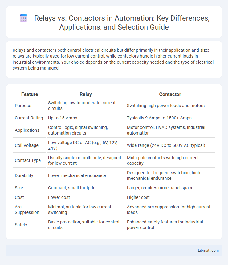 Relays vs. Contactors in Automation: Key Differences, Applications, and Selection Guide