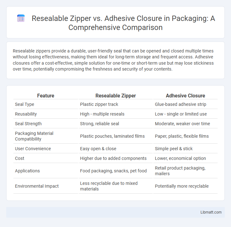 Resealable Zipper vs. Adhesive Closure in Packaging: A Comprehensive Comparison