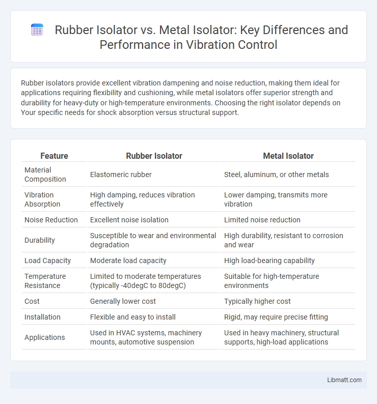 Rubber Isolator vs. Metal Isolator: Key Differences and Performance in Vibration Control