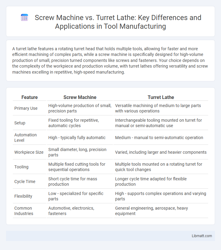 Screw Machine vs. Turret Lathe: Key Differences and Applications in Tool Manufacturing