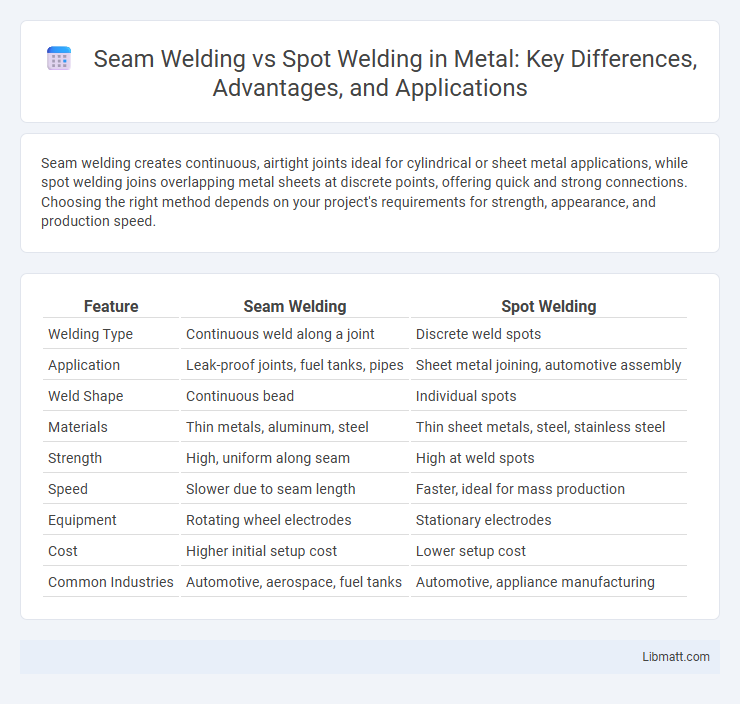Seam Welding vs Spot Welding in Metal: Key Differences, Advantages, and Applications
