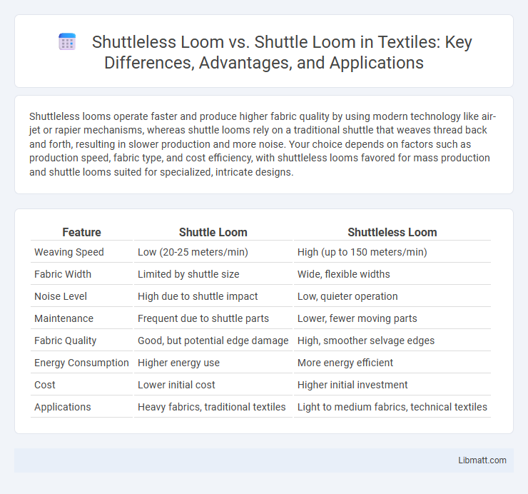 Shuttleless Loom vs. Shuttle Loom in Textiles: Key Differences, Advantages, and Applications