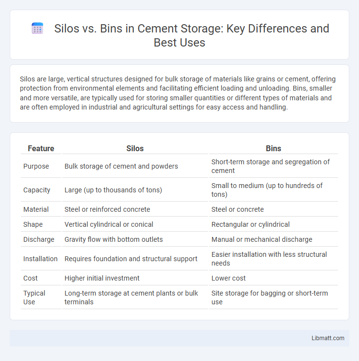 Silos vs. Bins in Cement Storage: Key Differences and Best Uses
