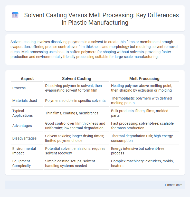 Solvent Casting Versus Melt Processing: Key Differences in Plastic Manufacturing