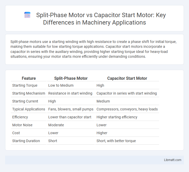 Split-Phase Motor vs Capacitor Start Motor: Key Differences in Machinery Applications