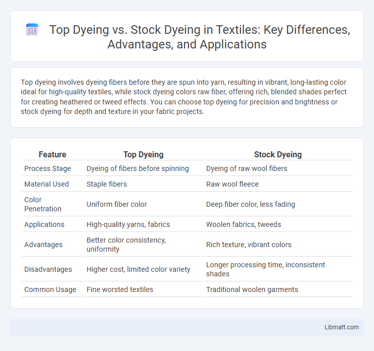 Top Dyeing vs. Stock Dyeing in Textiles: Key Differences, Advantages, and Applications