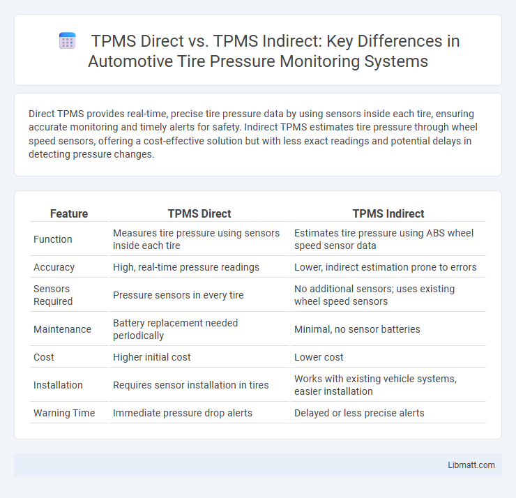 TPMS Direct vs. TPMS Indirect: Key Differences in Automotive Tire Pressure Monitoring Systems