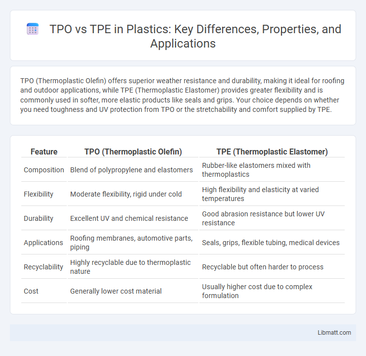TPO vs TPE in Plastics: Key Differences, Properties, and Applications